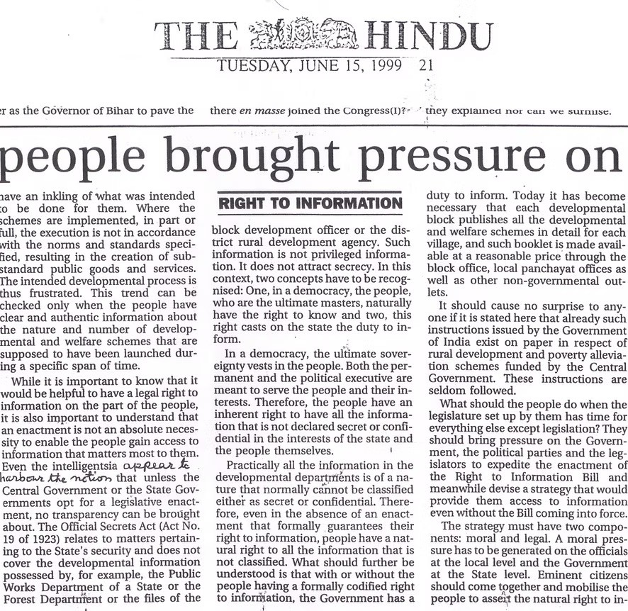 Time People Brought Pressure on Govt — The Hindu