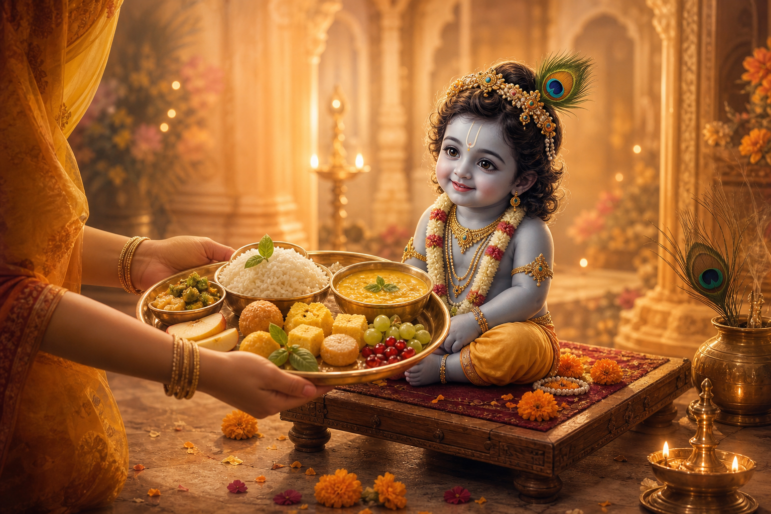 Can Laddu Gopal be offered food cooked with garlic and onion when our regional cooking depends on them?