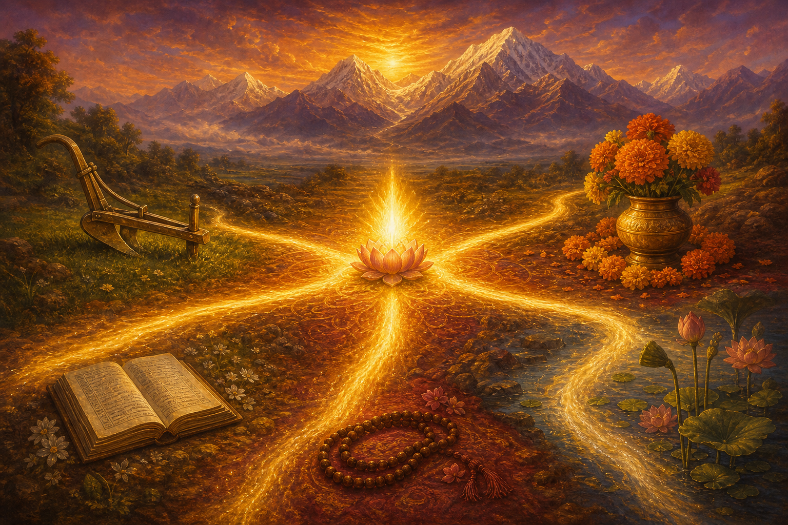 Explain all the yogas — Karma, Bhakti, Jnana, Japa, and their relationships