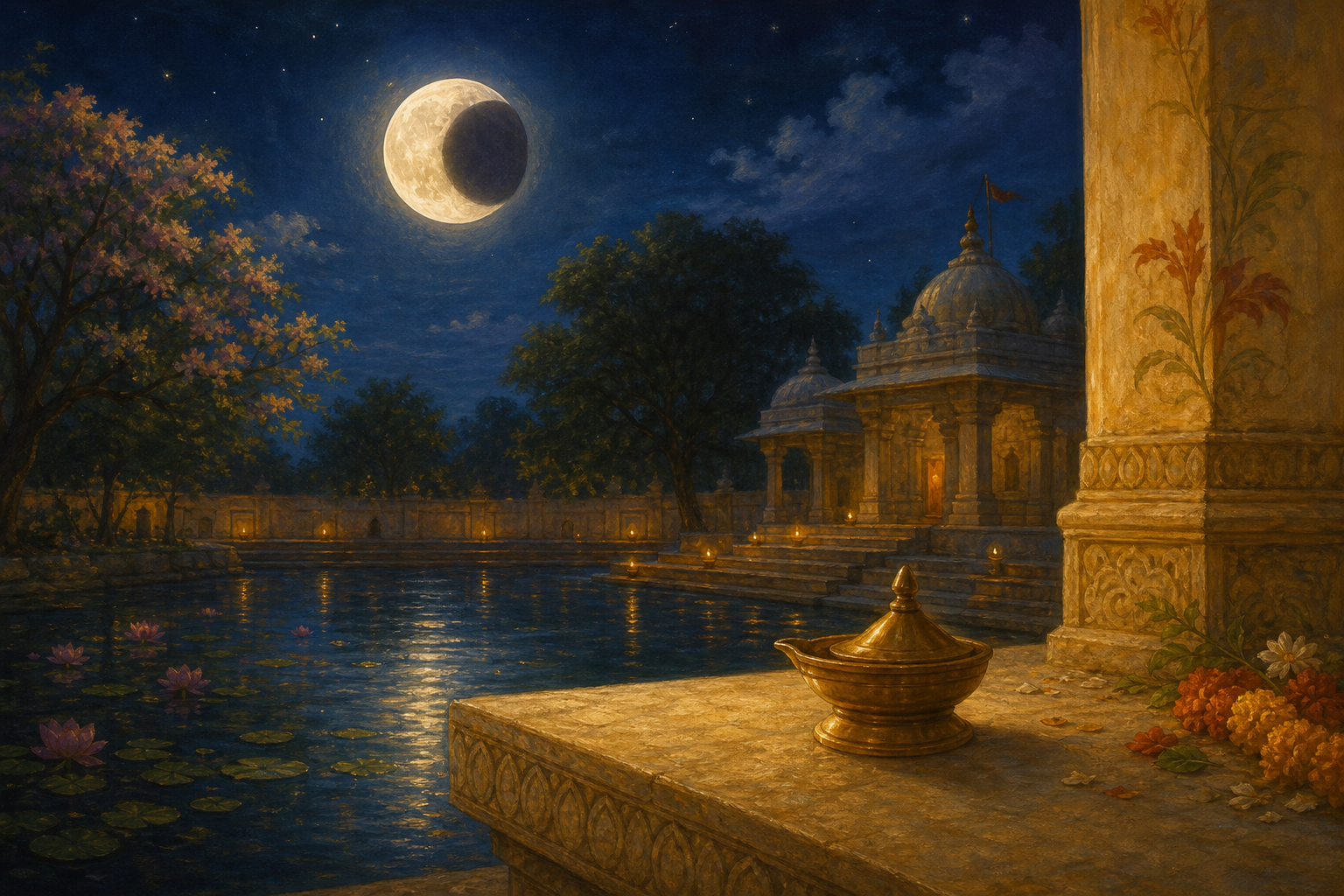 Are there specific rules for worship during a lunar eclipse?
